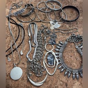 Lot of Silver Tone Jewelry